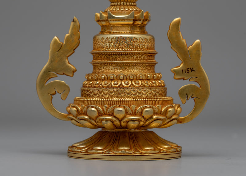 Handcrafted Buddhist Stupa Tibetan | Symbol of Spiritual Awakening and Peace