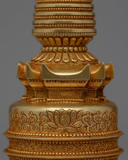 Handcrafted Buddhist Stupa Tibetan | Symbol of Spiritual Awakening and Peace