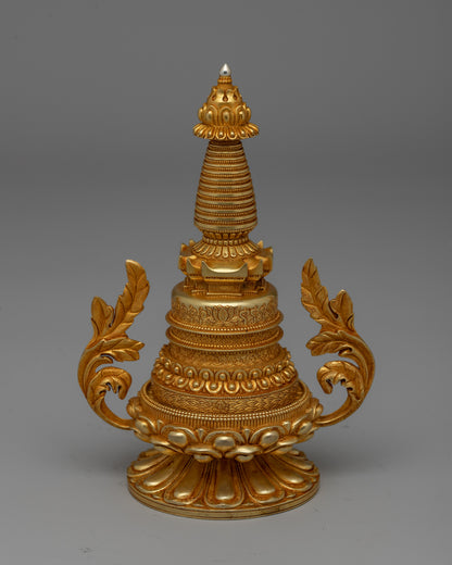 Handcrafted Buddhist Stupa Tibetan | Symbol of Spiritual Awakening and Peace