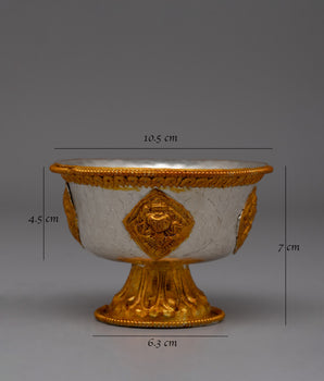7 Tibetan Water Offering Bowls | Traditional Himalayan Artwork