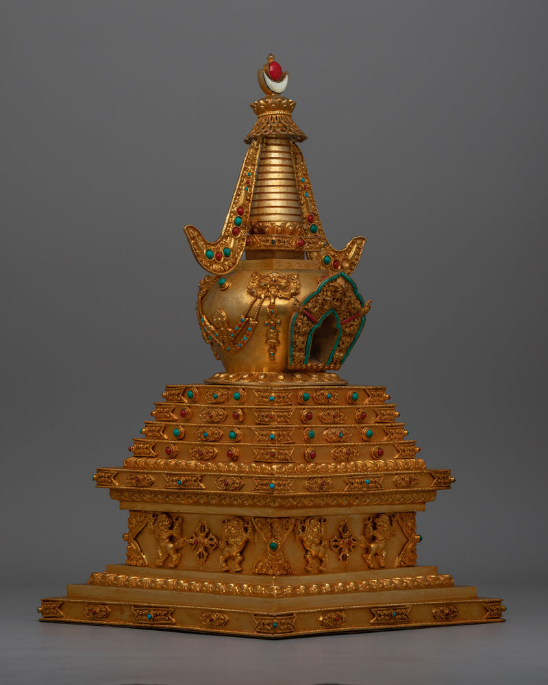 Hand carved Tibetan Stupa | Tibetan Buddhism