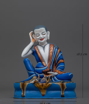 Milarepa Buddhist Master Statue | Copper Body with Acrylic Paintings
