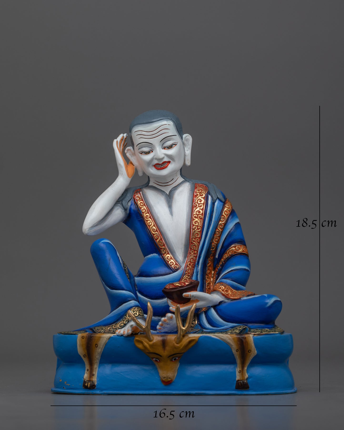 Milarepa Buddhist Master Statue | Copper Body with Acrylic Paintings