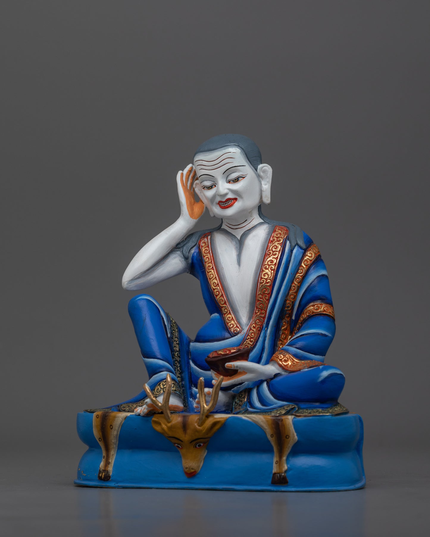 Milarepa Buddhist Master Statue | Copper Body with Acrylic Paintings