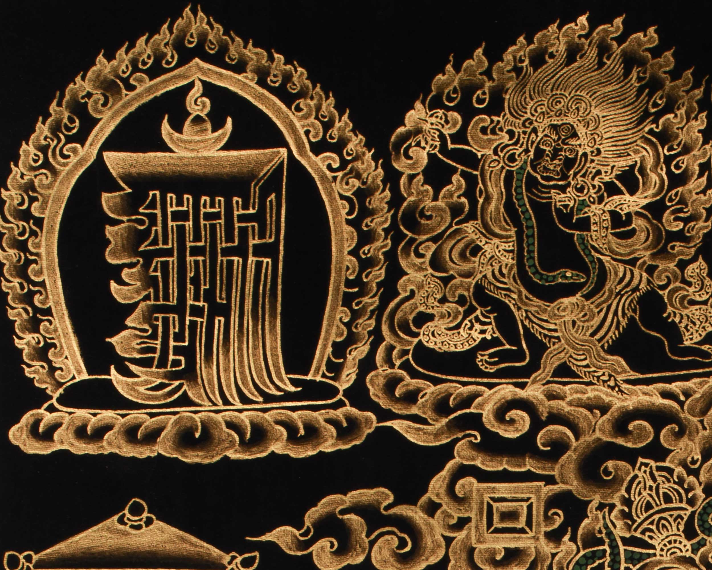 Astrological Chart Calendar Thangka | Tibetan Meditation and Cosmic Guidance Artwork