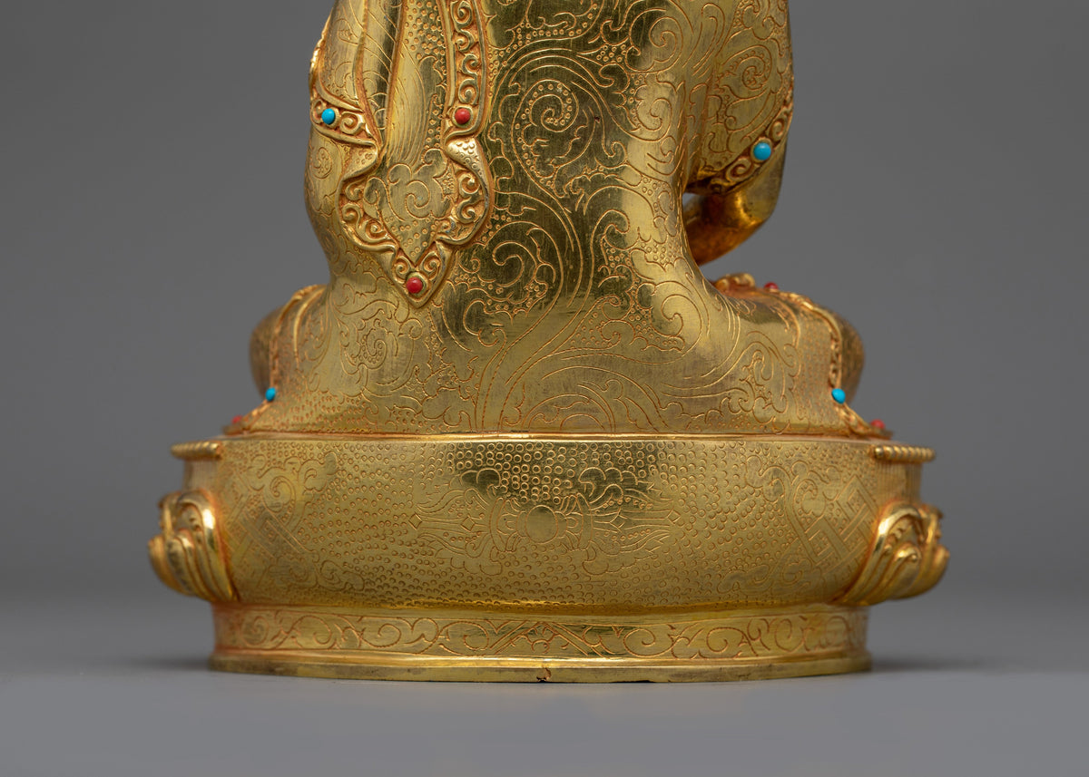 24K Gold Gilded Handmade Three Buddha Statue Set | Symbolizing  Harmony, Enlightenment, and Healing
