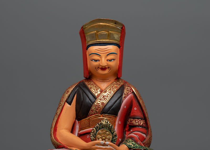 Gompopa Buddhist Master Statue | 24K Gold Gilded Copper Body