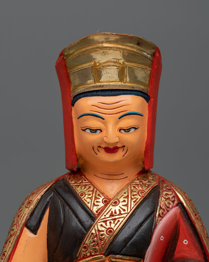 Gompopa Buddhist Master Statue | 24K Gold Gilded Copper Body