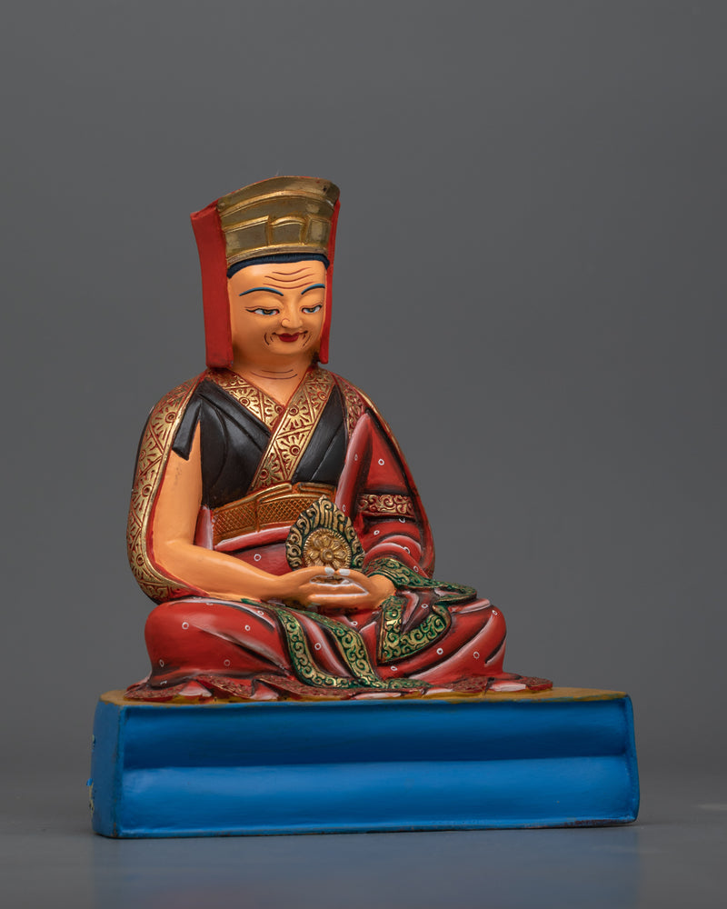 Gompopa Buddhist Master Statue | 24K Gold Gilded Copper Body