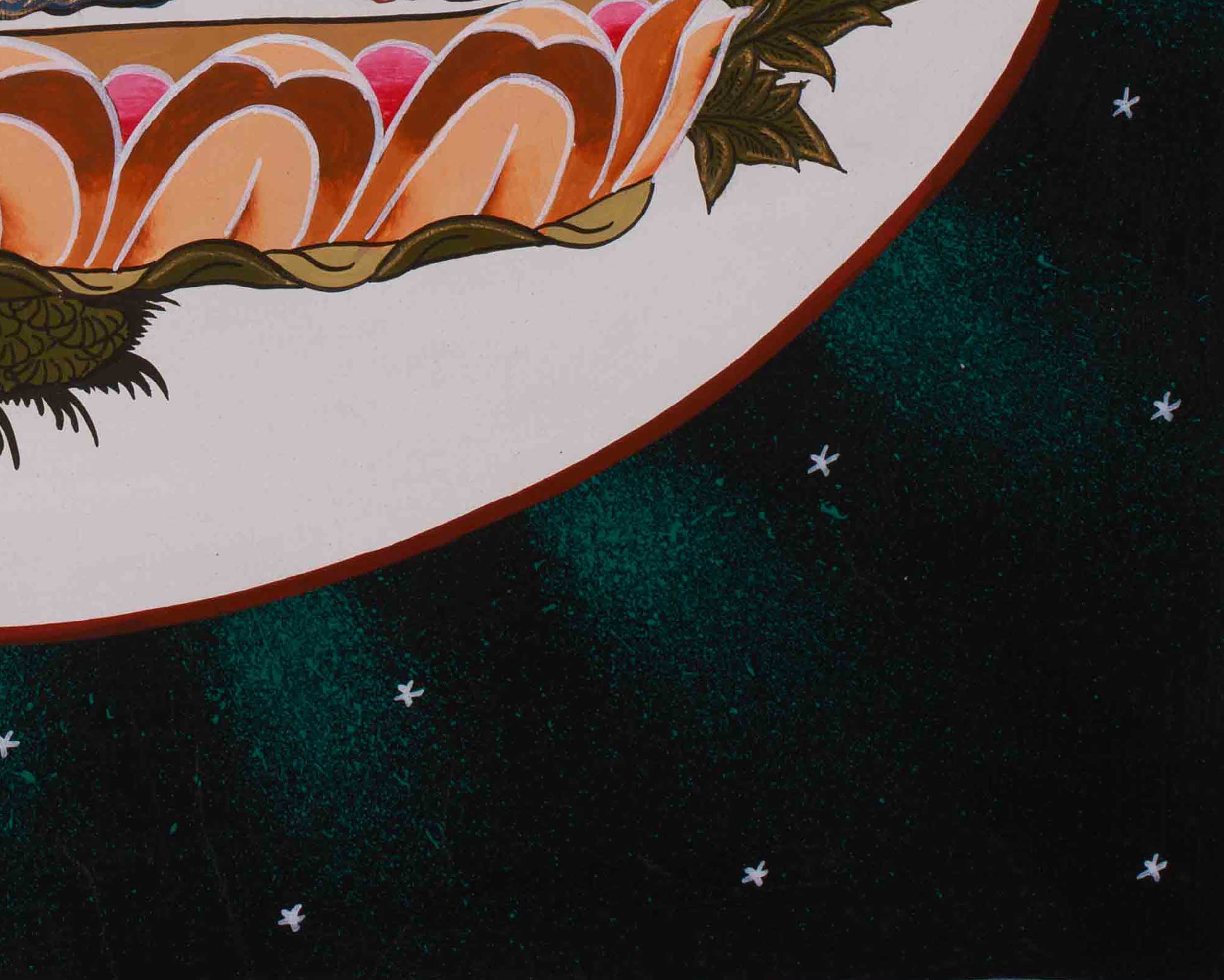 Traditional Thangka of Vajrasattva With Consort | Symbolized Purification and Enlightenment