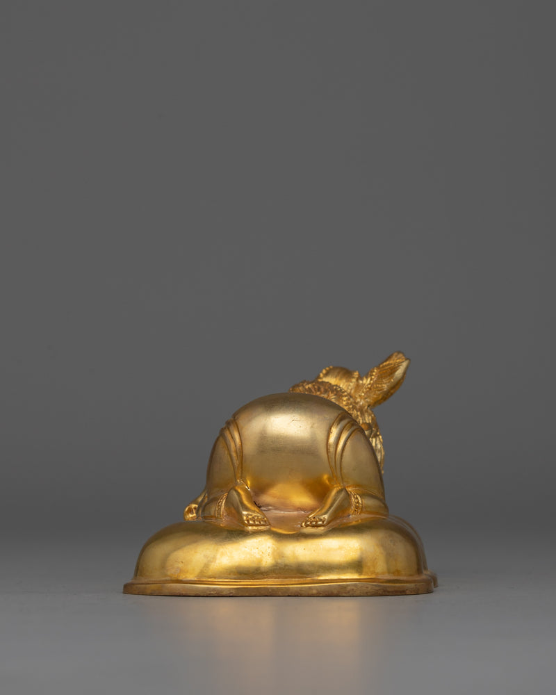 Elegant Gold-Plated Ganesha Statue | Sleeping Ganesh Sculpture