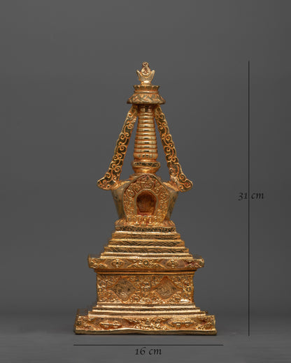 Exquisite Tibetan Stupa Chorten | Spiritual Tibetan Monument