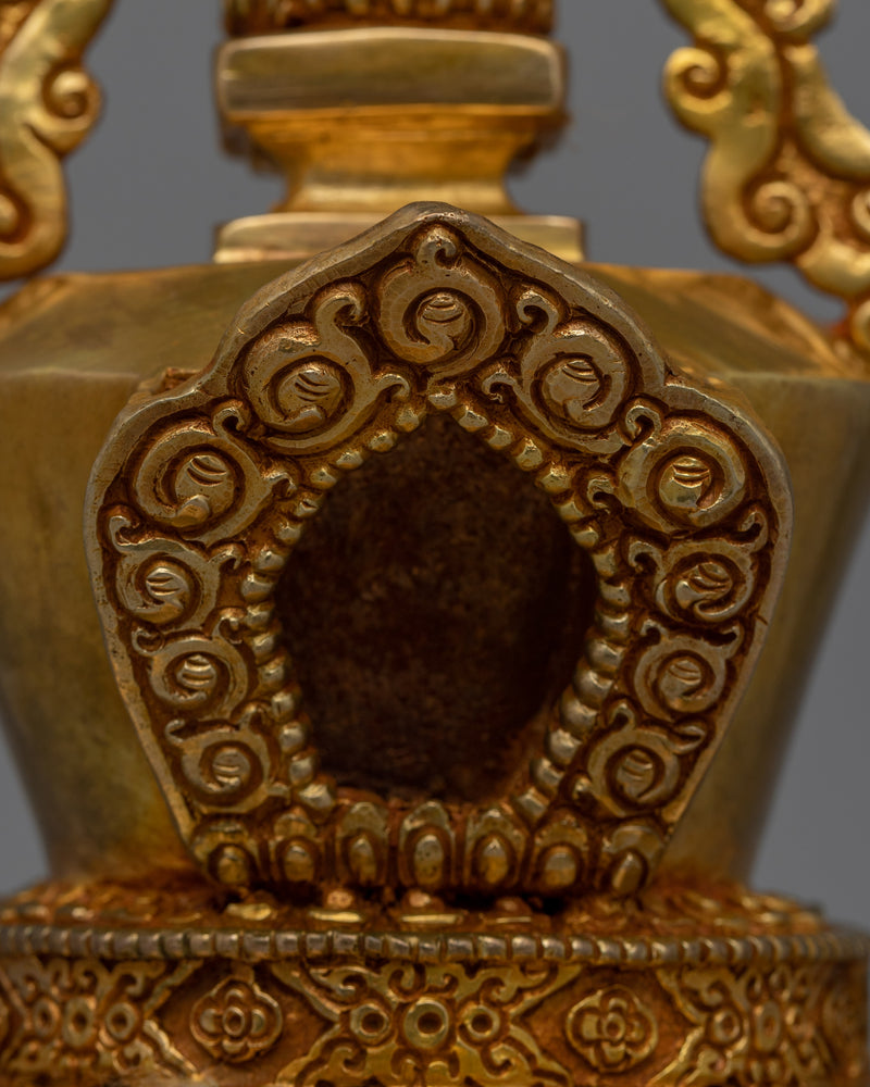 Tibetan Gold-Plated Stupa | Masterpiece of Sacred Buddhist Art