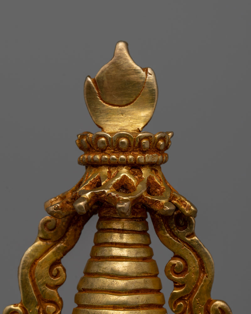 Tibetan Gold-Plated Stupa | Masterpiece of Sacred Buddhist Art