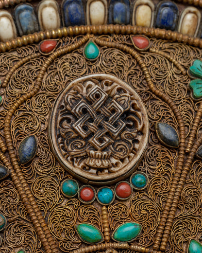 Metal Thangka with Eight Auspicious Symbols | Buddhist Symbols