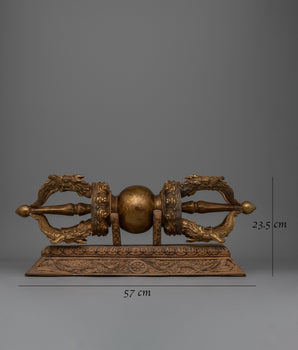 Vajra Buddhist with Stand |  Handcrafted Ritual Object for Spiritual Awakening and Protection