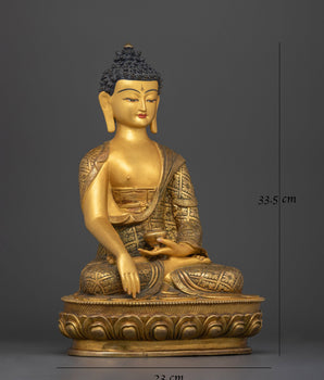 Shakyamuni Buddha Handwork Antique Touch Statue | Embodiment of Enlightenment