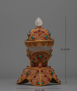 Skull Cup Kapala Set | Sacred Ritual Offering Vessel