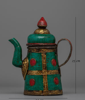 Buddhist Tea Pot  | Himalayan Religious Decorative Tea Pot