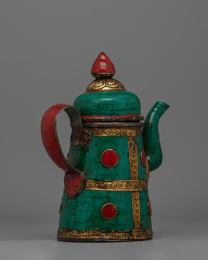 Buddhist Tea Pot  | Himalayan Religious Decorative Tea Pot