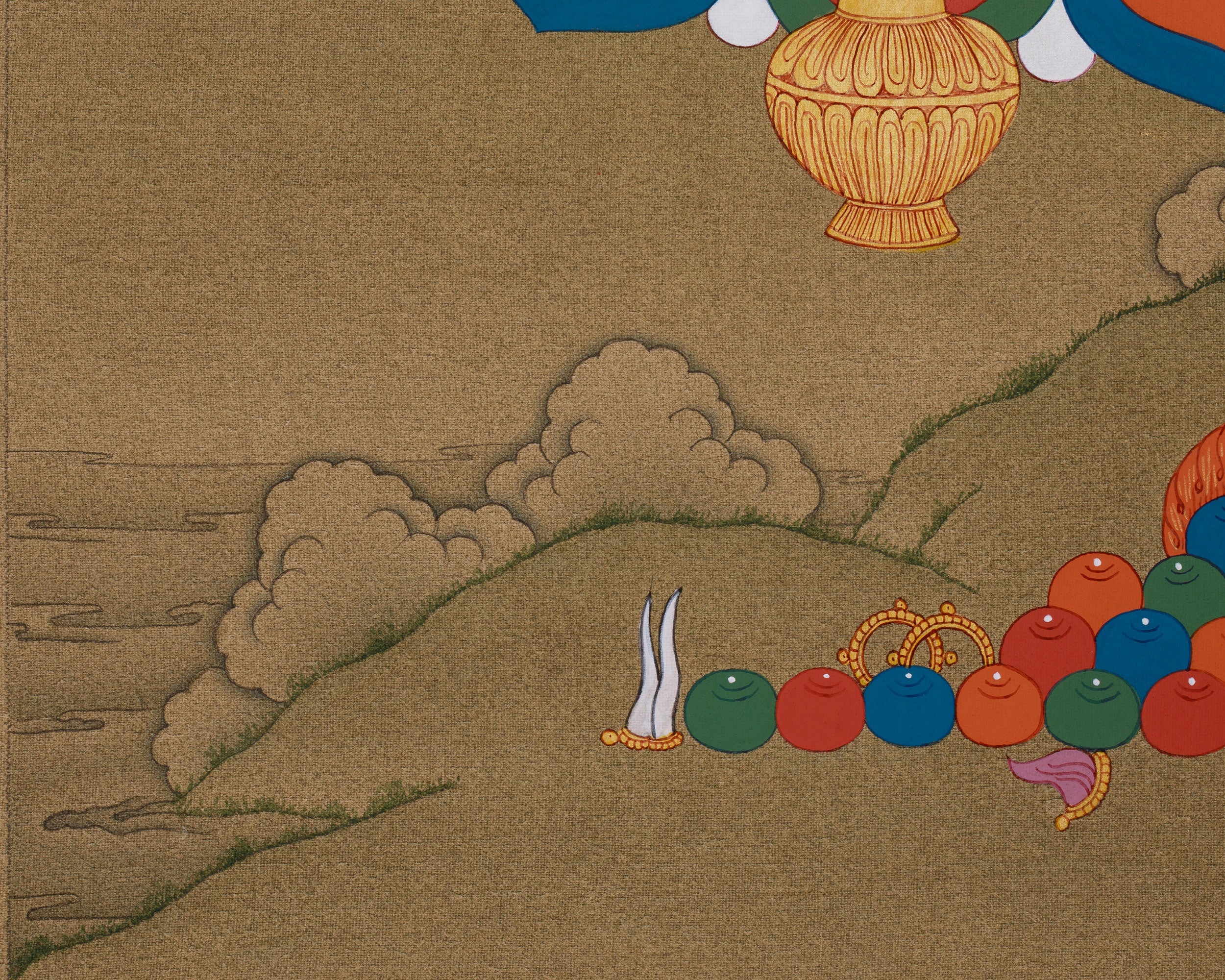 Yellow Dzambhala, God of Wealth Thangka | Divine Prosperity and Abundance