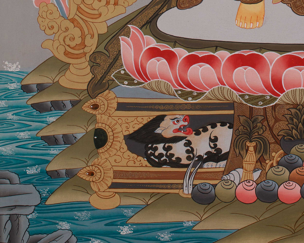 Tibetan Thangka Of Maitreya Buddha | Future Buddha