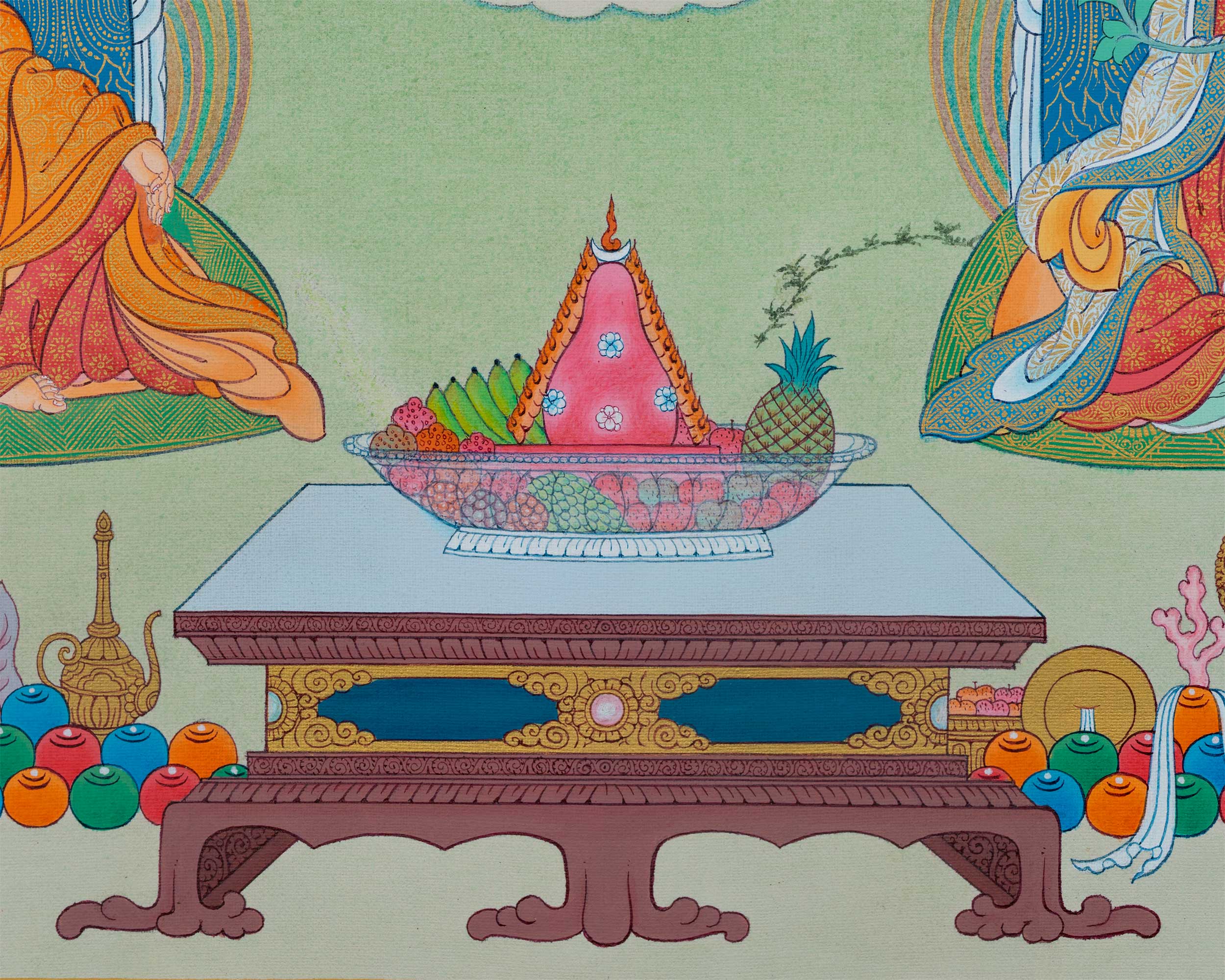 Thangka Print Of The Great Teacher | Guru Rinpoche Digital Print | Guru Padmasambhava For Meditation