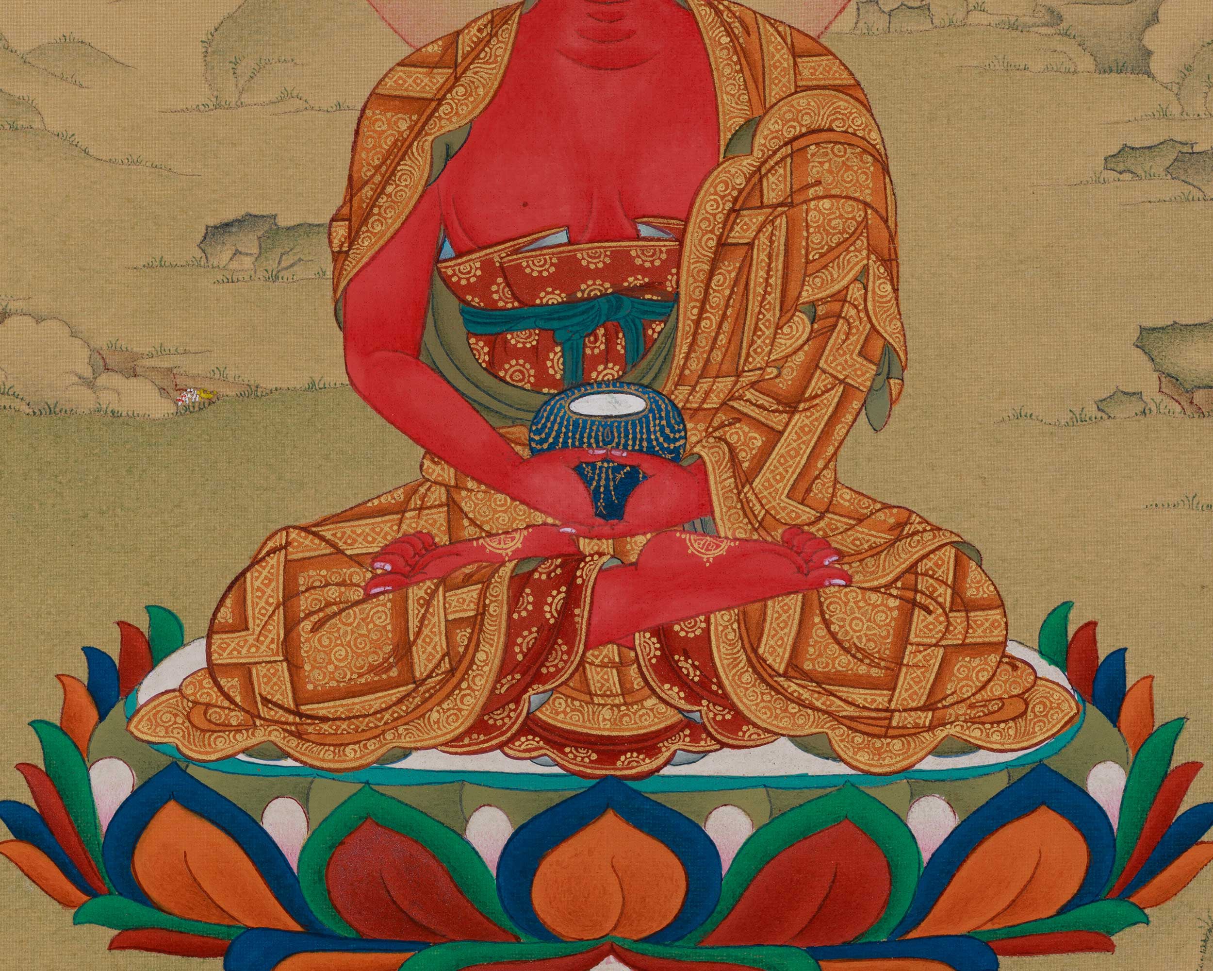 Meditation Amitabha Buddha Thangka | Featuring Amitayus | LHASA Hues