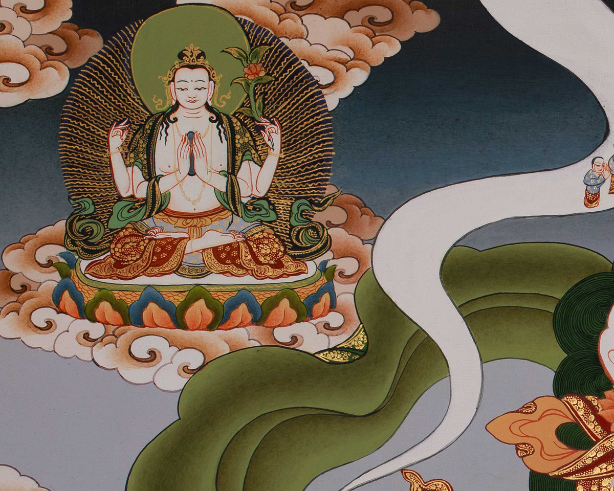 Sacred Thangka of the Wheel of Life | Bhavachakra Artwork
