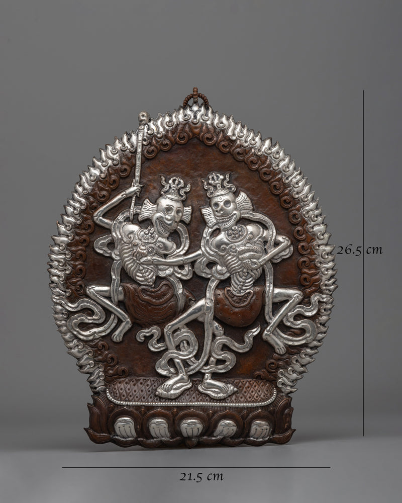 Citipati Buddhist Dharmapala Wall Hanging | Spiritual Tibetan Decor