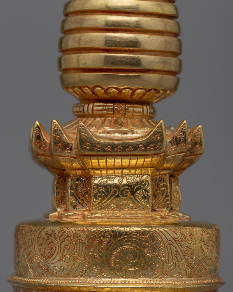 Traditional Kadampa Stupa | Tibetan Buddhist Altar Figurine