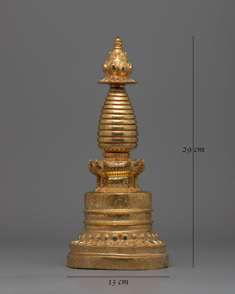 Traditional Kadampa Stupa | Tibetan Buddhist Altar Figurine