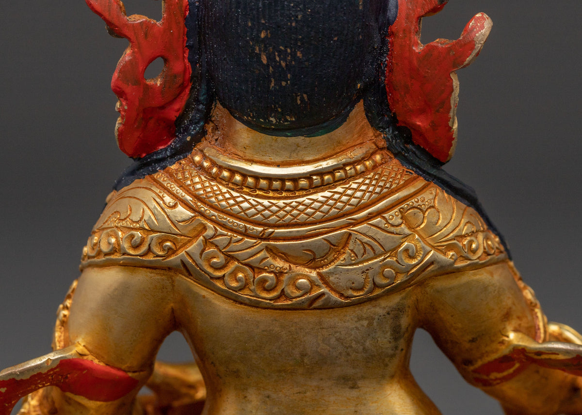 Dzambhala Guardian Statue:  Buddhist Wealth Deity Sculpture