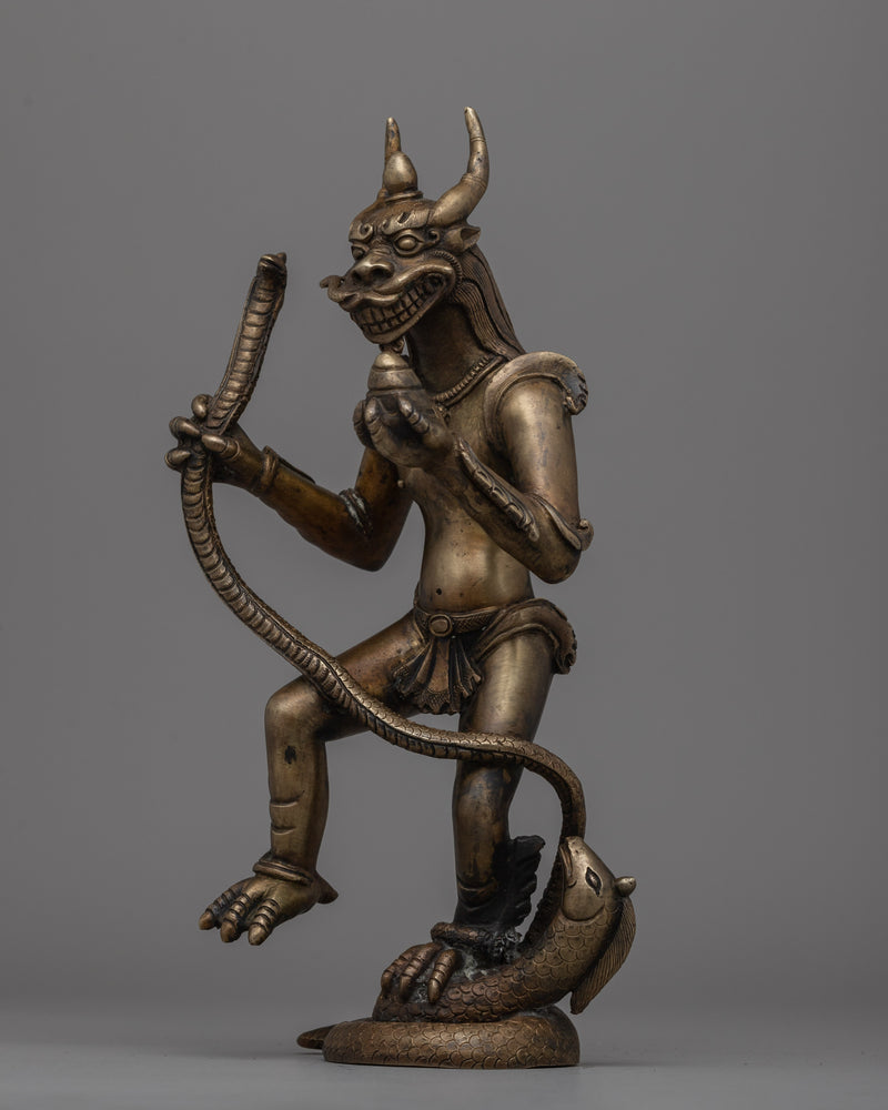 Animal Head Dakini Statue | Mythical Animal Decor