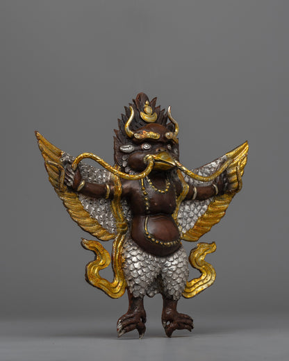 Handmade Precious Garuda Wall Hanging | Sacred Bird Sculpture Decor for Spiritual Altars