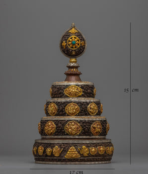 Decorative Buddhist Mandala Offering Set | Ritual tool for Offering Rice and Precious Stones