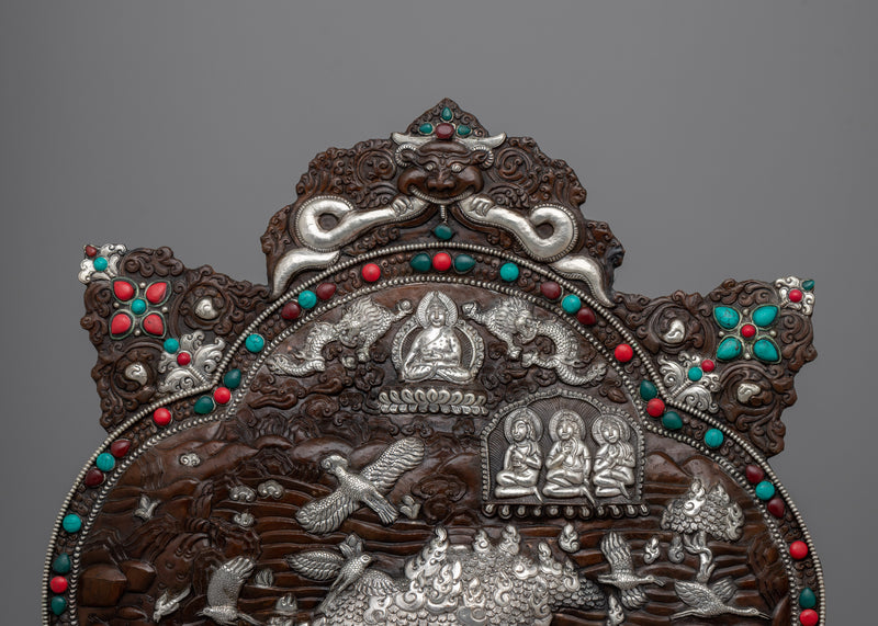 Tibetan Repousse Plaque Wall Hanger | Traditional Tibetan Metal Artwork