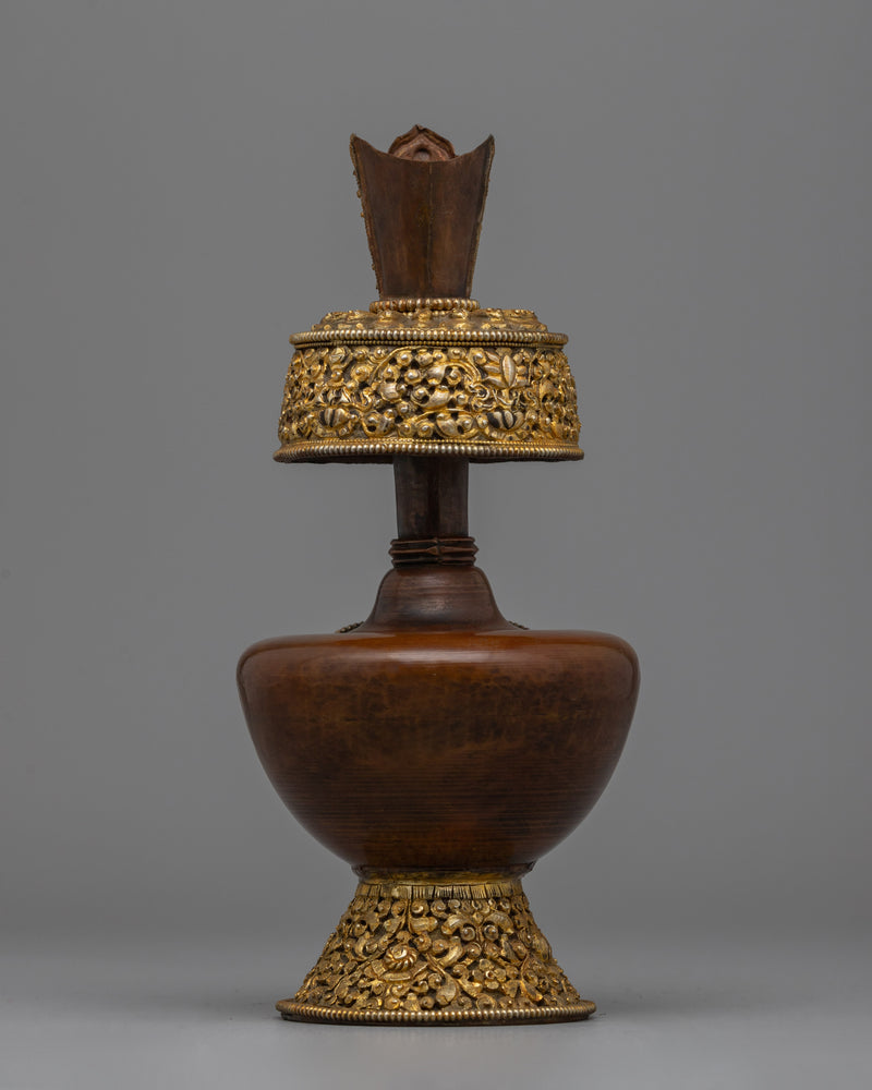 Gold & Silver-Plated Bhumba Ritual Vase |  Spiritual Bhumba Ritual Vase