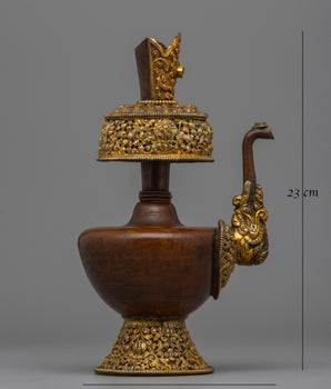 Gold & Silver-Plated Bhumba Ritual Vase |  Spiritual Bhumba Ritual Vase