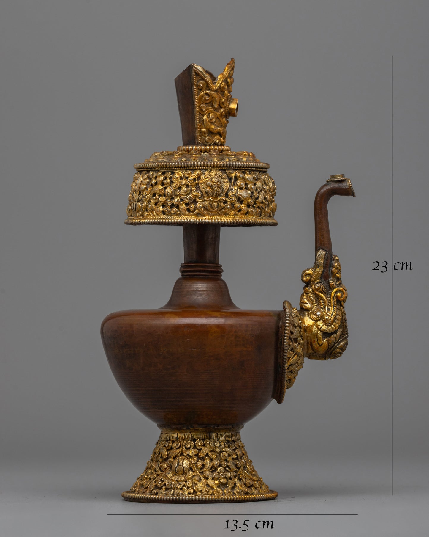 Gold & Silver-Plated Bhumba Ritual Vase |  Spiritual Bhumba Ritual Vase