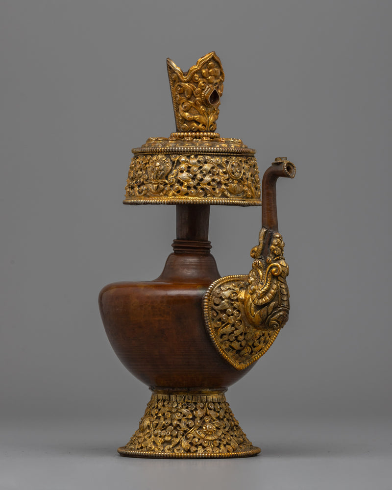 Gold & Silver-Plated Bhumba Ritual Vase |  Spiritual Bhumba Ritual Vase