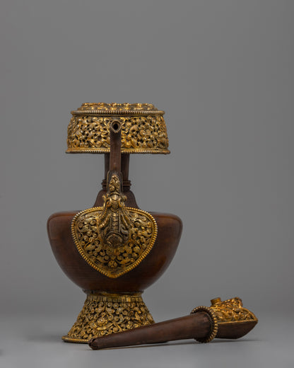 Gold & Silver-Plated Bhumba Ritual Vase |  Spiritual Bhumba Ritual Vase