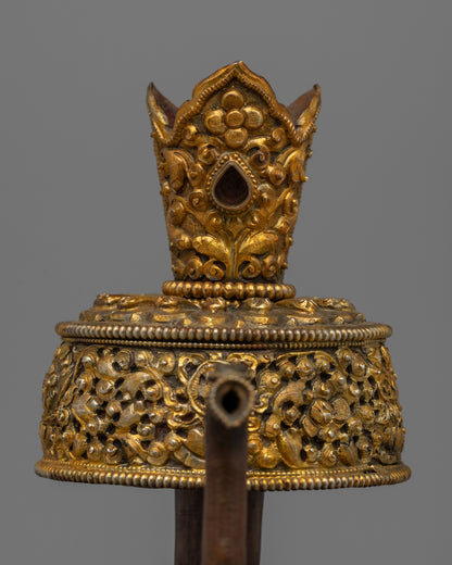 Gold & Silver-Plated Bhumba Ritual Vase |  Spiritual Bhumba Ritual Vase