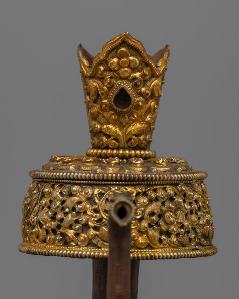 Gold & Silver-Plated Bhumba Ritual Vase |  Spiritual Bhumba Ritual Vase