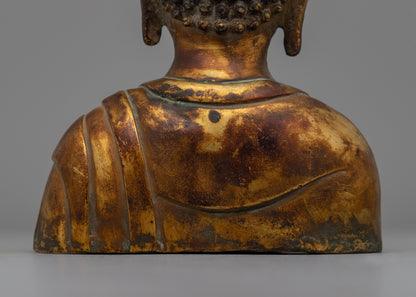 Handcrafted Buddha Head Figurine | Traditional Copper Art for Mindfulness and Harmony