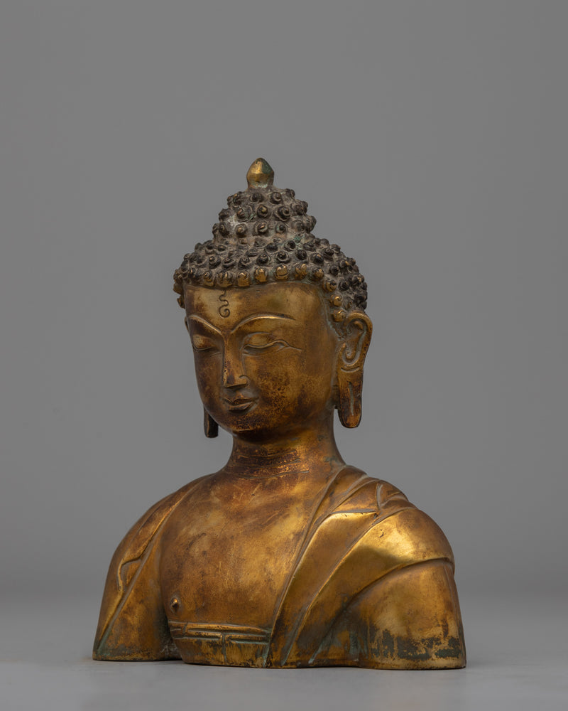 Handcrafted Buddha Head Figurine | Traditional Copper Art for Mindfulness and Harmony