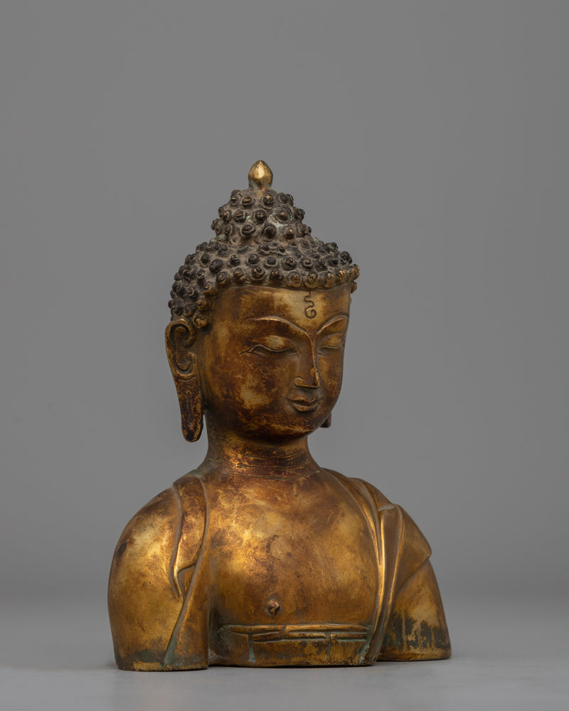 Handcrafted Buddha Head Figurine | Traditional Copper Art for Mindfulness and Harmony