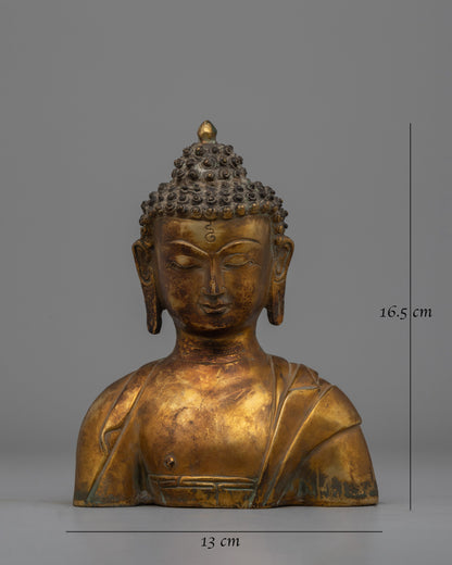 Handcrafted Buddha Head Figurine | Traditional Copper Art for Mindfulness and Harmony