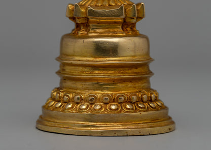 Gold-Plated Tibetan Buddhist Stupa | Enhancing Mindfulness and Spiritual Energy