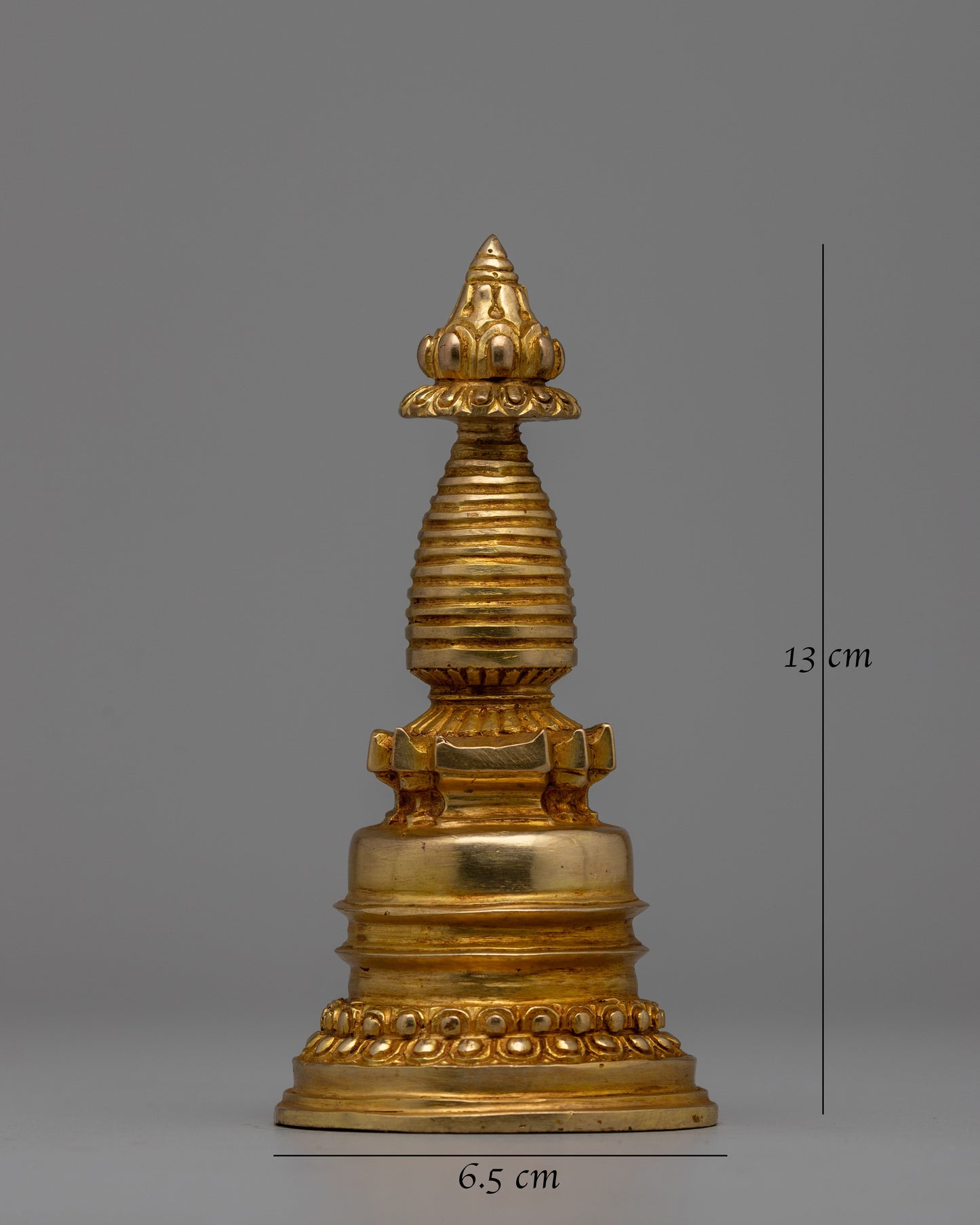 Gold-Plated Tibetan Buddhist Stupa | Enhancing Mindfulness and Spiritual Energy